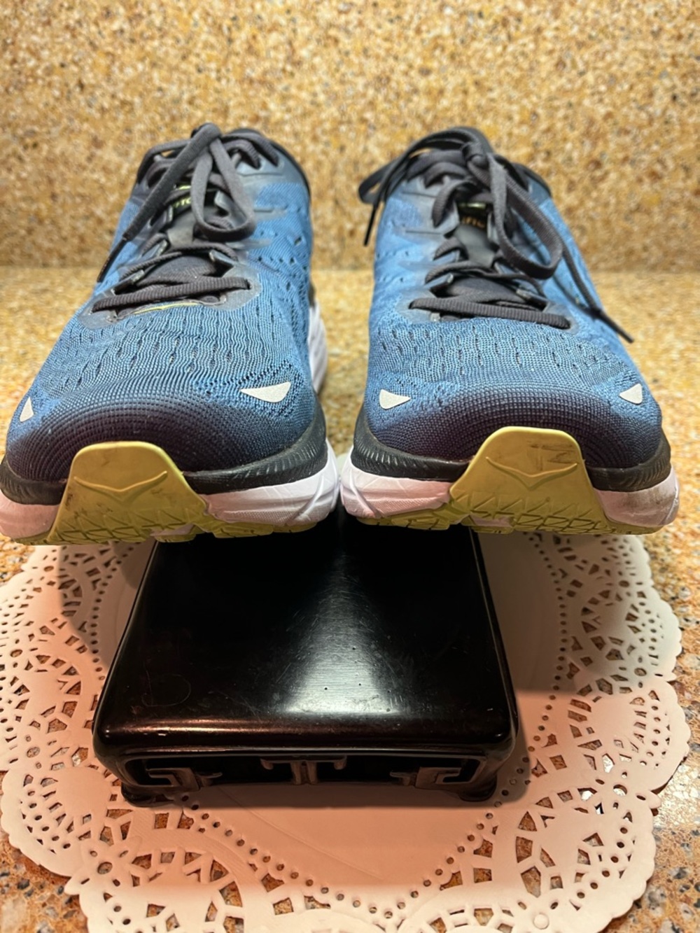 Hoka One One Clifton 8 Men’s Sz 11.5 D Navy/Green Running Shoes - Cushioned - Picture 5 of 7